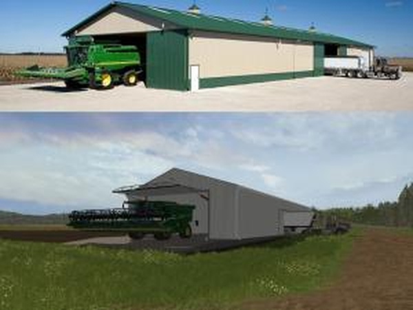 Гараж для машин/Machine Shed 100x50версия 1.0 для Farming Simulator 2017 (v1.4.4)