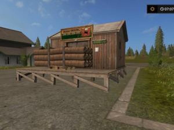 Лесопилка Kastor Wood Inc placeable RUSверсия 1.0.0.0 для Farming Simulator 2017 (v1.4.4)