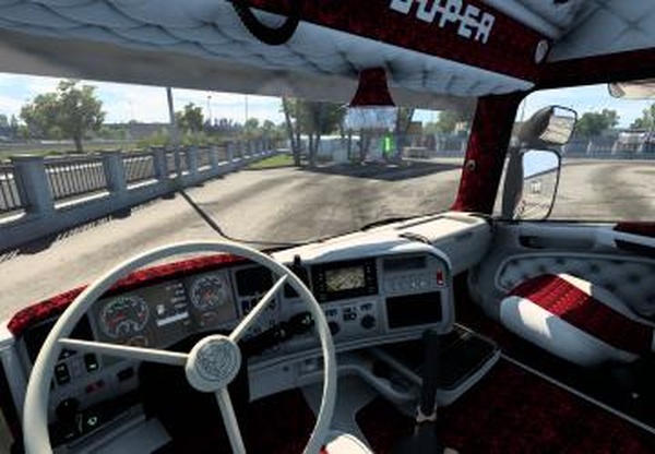 Красно-Белый салон в Голландском стиле для Scania R & Streamlinev1.0 для Euro Truck Simulator 2 (v1.43.x)