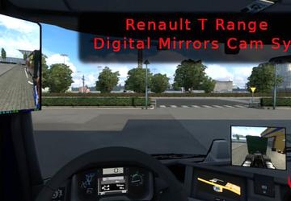 Цифровые зеркала для Renault T Rangeверсия 1.0 для Euro Truck Simulator 2 (v1.43.x)