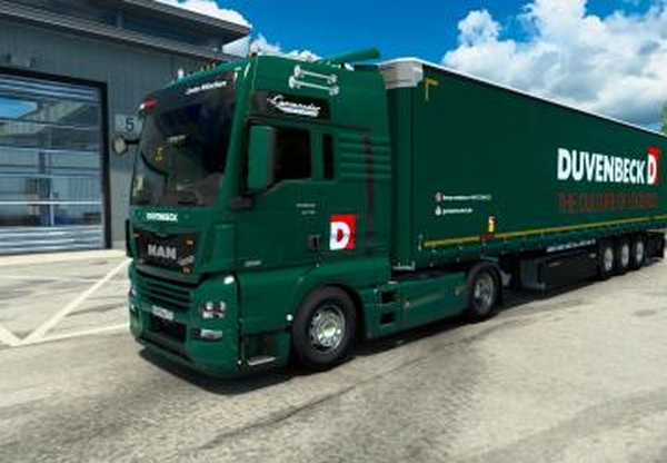 Скин Duvenbeck Logistic для MAN TGX E6 и Kogelv1.0 для Euro Truck Simulator 2 (v1.43.x)