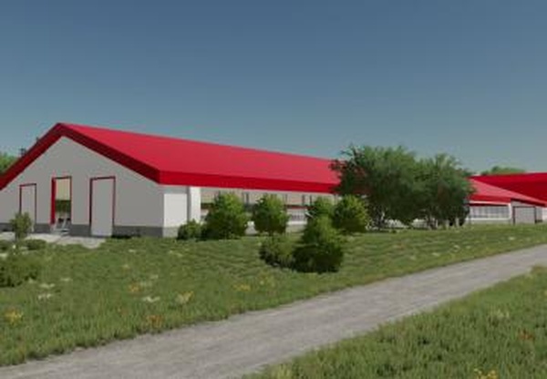 Red/White Style Cow Barnверсия 1.0.0.0 для Farming Simulator 2022