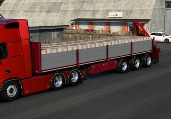 SCS crane trailer 3 steer axleверсия 1.0 для Euro Truck Simulator 2 (v1.57)
