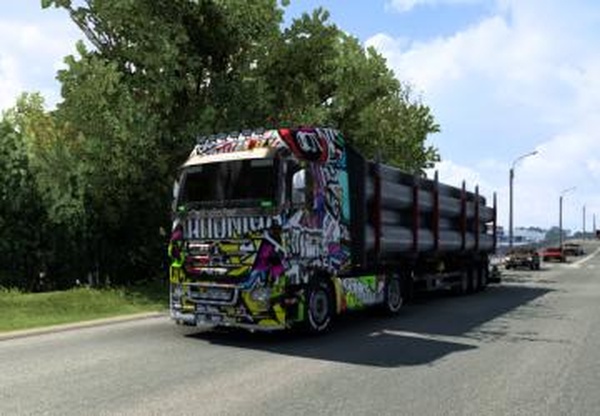 Скин наклейки для Mercedes Actros MP3версия 1.0 для Euro Truck Simulator 2 (v1.43.x)