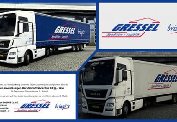Комбо скин Gressel Speditionверсия 1.0 для Euro Truck Simulator 2 (v1.43.x)