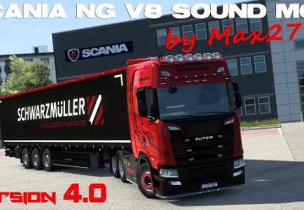 Улучшения и доработка звуков V8 для Scania S&R 2016v5.0 для Euro Truck Simulator 2 (v1.43.x)