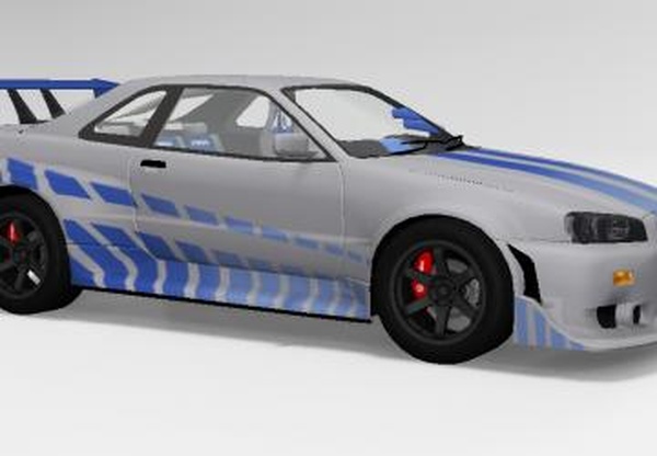 Nissan Skyline R34 Fast and Furiousверсия 2.0 для BeamNG.drive (v0.21)