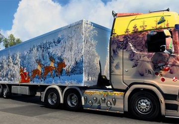 Новогодний комбо-скин для Scania 201версия 1.0 для Euro Truck Simulator 2 (v1.43.x)