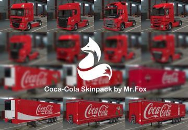 Пак скинов Coca-Cola от Mr.Foxверсия 1.2 для Euro Truck Simulator 2 (v1.43.x)