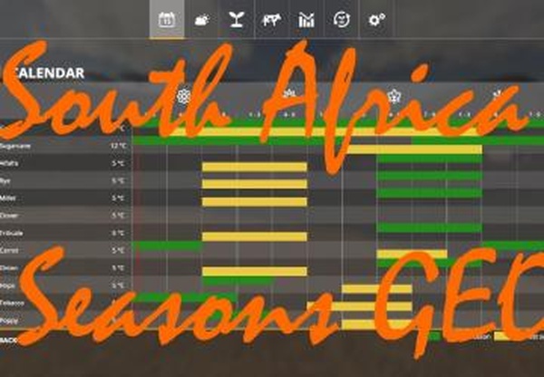 Seasons GEO South Africaверсия 1.0 для Farming Simulator 2019 (v1.7x)