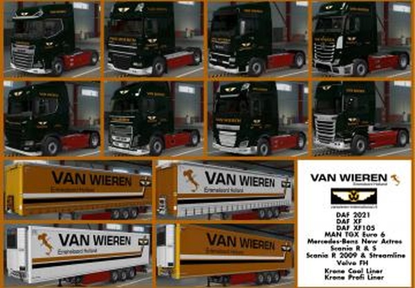 Комбо скин пак Van Wierenверсия 1.0 для Euro Truck Simulator 2 (v1.43.x)
