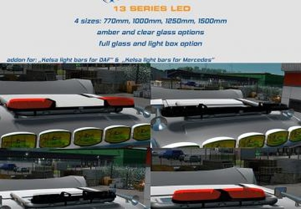 Ecco beacon bars add-on for: «Kelsa lightbar»v1.3 для Euro Truck Simulator 2 (v1.40.x, - 1.43.x)
