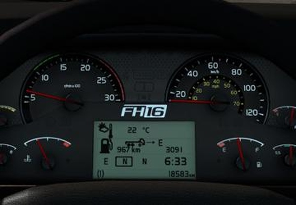 Volvo FH16 2009 HD Gaugesверсия 1.1 для Euro Truck Simulator 2 (v1.40.x, - 1.43.x)