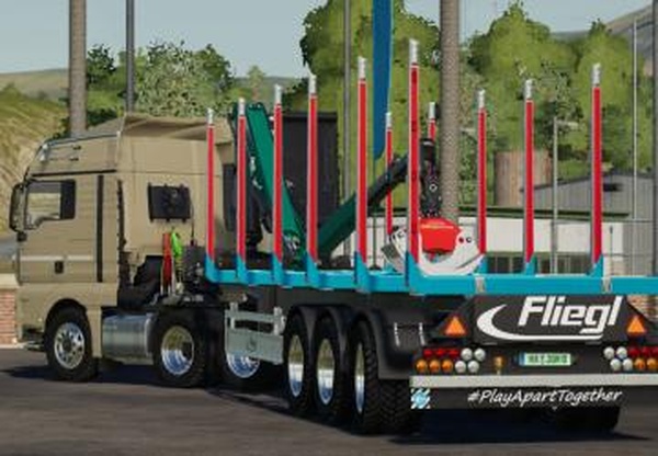 Fliegl Timber-Runner Z-Crane Packверсия 1.0.1.0 для Farming Simulator 2019 (v1.7.x)