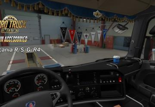Addon Cabin Accessory DLC for Scania R/S/G/R4v1.0 для Euro Truck Simulator 2 (v1.42.x, 1.43.x)