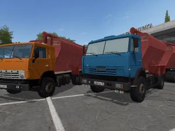 КамАЗ-43253/5320 и СЗАП-8357версия 1.5 для Farming Simulator 2017