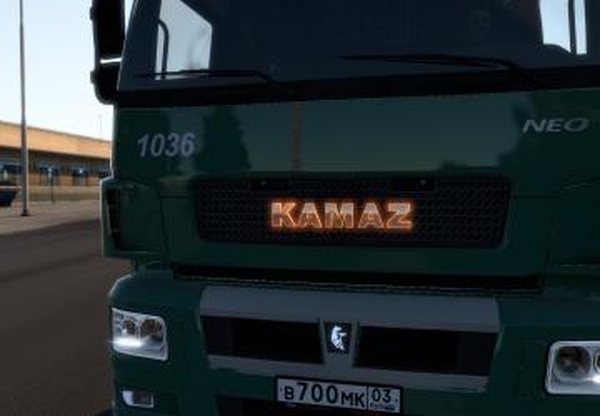 Логотип Камаз с подсветкойверсия 1.0 для Euro Truck Simulator 2 (v1.41.x, - 1.43.x)