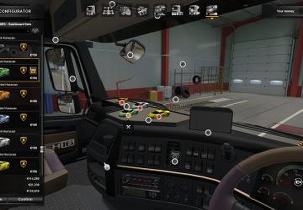 Новый аксессуар в салон грузовика Lamborghini Huracanv1.0 для Euro Truck Simulator 2 (v1.40.x, - 1.42.x)