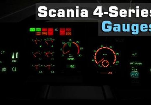Scania 4-Series Gaugesверсия 2.0 для Euro Truck Simulator 2 (v1.41.x, 1.42.x)