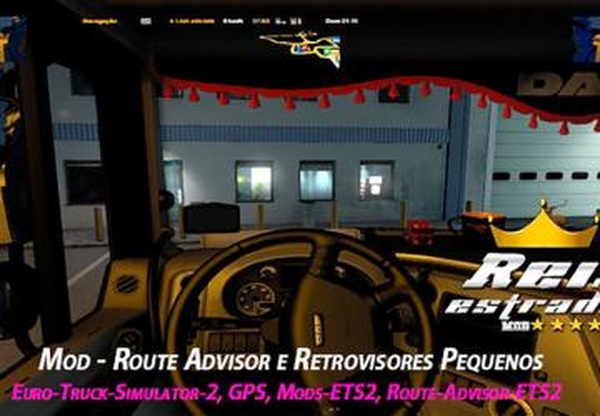 Маршрутный советник и мини зеркалаверсия 1.0 для Euro Truck Simulator 2 (v1.41.x, 1.42.x)