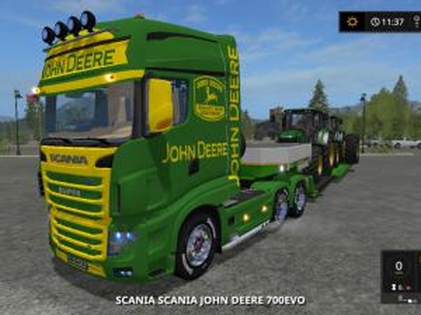 Scania R700 Evo John Deereверсия 1.0.0.0 для Farming Simulator 2017