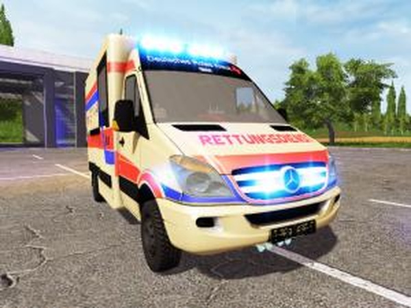 Mercedes-Benz Sprinter Rettungsdienstверсия 16.03.17 для Farming Simulator 2017