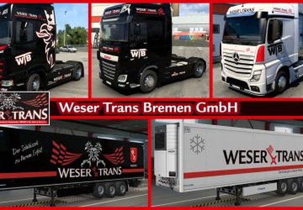 Комбо скин Weser Trans Bremenверсия 1.0 для Euro Truck Simulator 2 (v1.41.x)