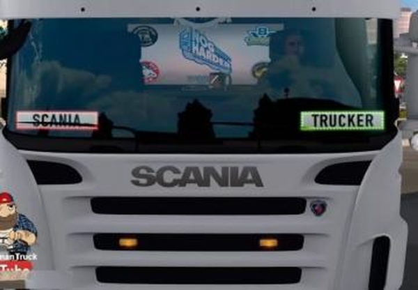 Анимированная табличка водителя и напарникаv1.2 для Euro Truck Simulator 2 (v1.41.x, - 1.43.x)