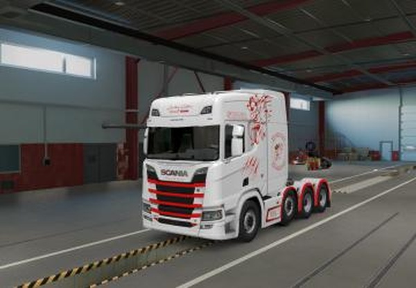 Скин «Scania Red and White»версия 1.0 для Euro Truck Simulator 2 (v1.36.x, - 1.41.x)