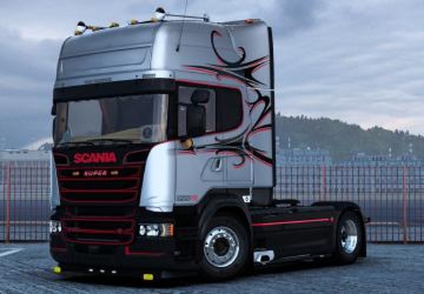Metallic Skin for Scaniaверсия 1.0 для Euro Truck Simulator 2 (v1.41.x)