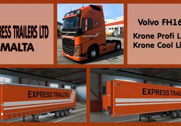 Комбо скин Express Trailersверсия 1.0 для Euro Truck Simulator 2 (v1.41.x)