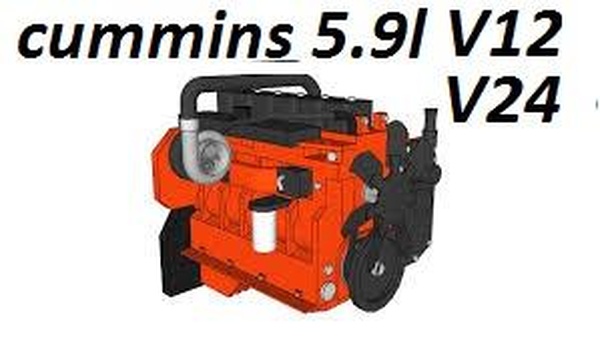 Реалистичные Двигатели Cummins В12 И В24 5,9lv1.0 для BeamNG.drive (v0.18)