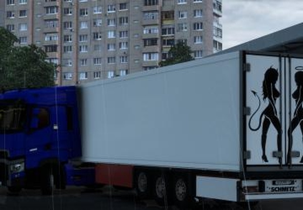 Скин девушки на воротахверсия 1.1 для Euro Truck Simulator 2 (v1.41.x)