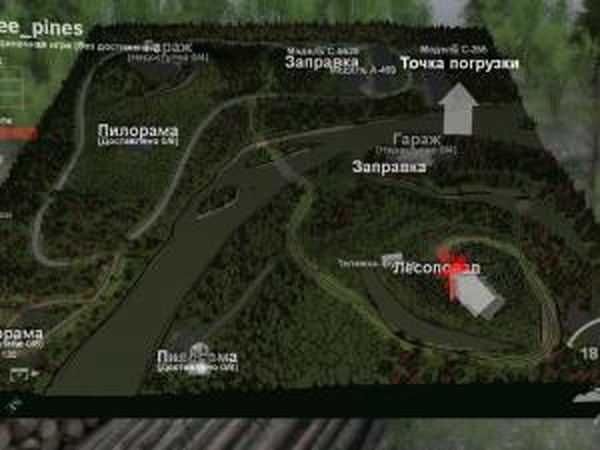 Карта «Три Сосны»версия 1.1 для SpinTires (v03.03.16)