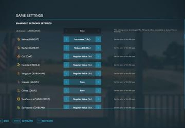 Enhanced Economy Settingsверсия 1.1.1.0 для Farming Simulator 2022