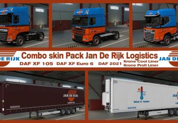 Комбо скин пак Jan De Rijk Logisticsверсия 1.0 для Euro Truck Simulator 2 (v1.40.x)