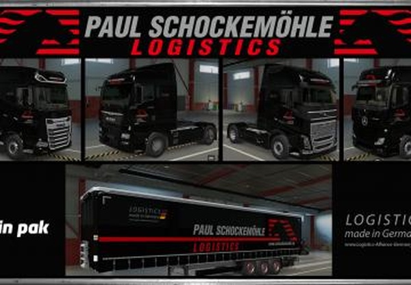 Комбо скин пак  Paul Schockemöhle Logisticsv1.0 для Euro Truck Simulator 2 (v1.40.x)