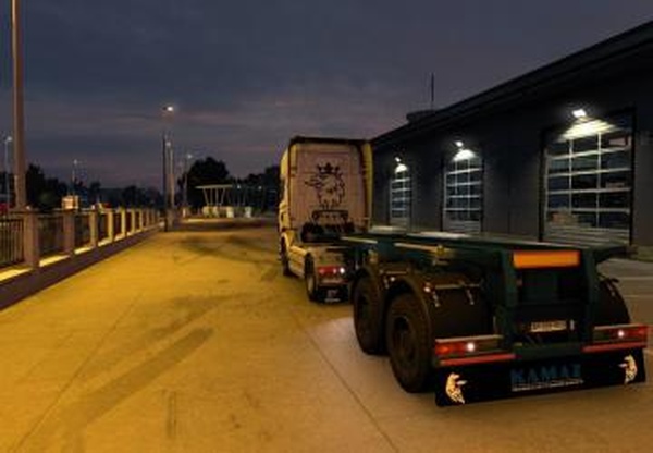 Прицеп контейнеровоз СЗАП-9905версия 1.5 для Euro Truck Simulator 2 (v1.40.x, - 1.43.x)