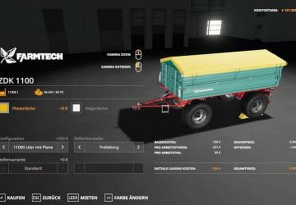 Farmtech ZDK 1100версия 1.0.0.0 для Farming Simulator 2019