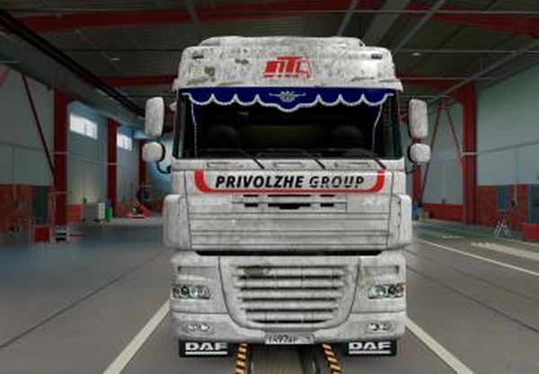 Грязный Скин DAF XF 105 «Privolzhe Goup»v1.1 для Euro Truck Simulator 2 (v1.40.x)