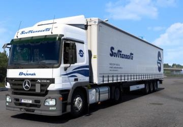 SovTransAvto Mercedes Actros MP2 L Paintjob Combov1.0 для Euro Truck Simulator 2 (v1.40.x)