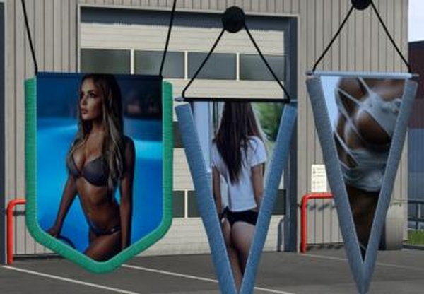 Вымпелы с девушками +16версия 1.0 для Euro Truck Simulator 2 (v1.21.x, - 1.40.x)