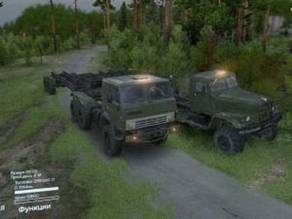 Камаз-4410 и Краз-255Д с активными прицепамиvfinal для SpinTires (v03.03.16)