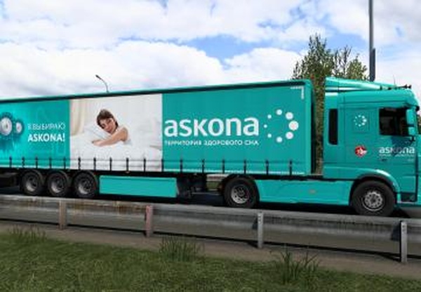 Комбо скин пак «Аскона» для DAF Euro 6версия 1.0 для Euro Truck Simulator 2 (v1.40.x)