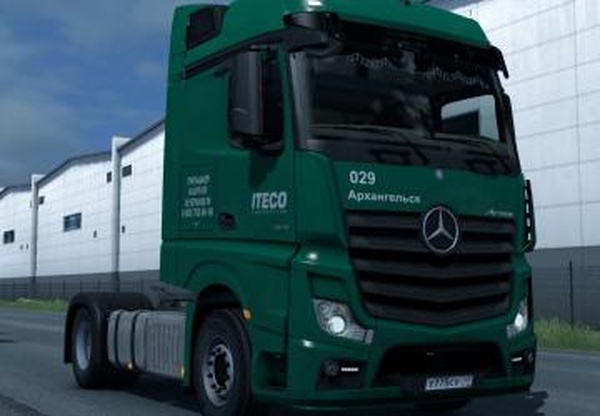Скин  «ITECO» для Mercedes MP4версия 1.0 для Euro Truck Simulator 2 (v1.30.x, - 1.40.x)