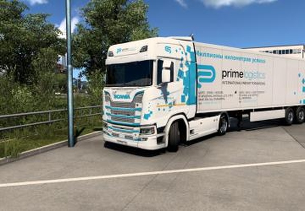 Комбо скин Prime Logistics Scaniaверсия 1.0 для Euro Truck Simulator 2 (v1.40.x)