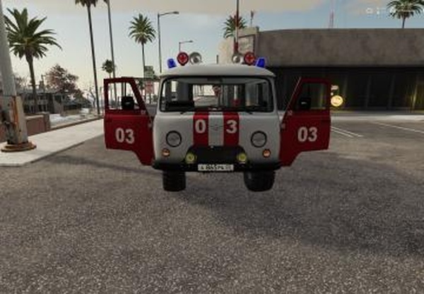 Уаз 3741 Скорая помощьверсия 2.0 для Farming Simulator 2019 (v1.6)