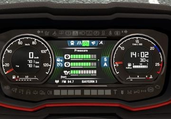 New Scania Custom Dashboard Addonверсия 1.3 для Euro Truck Simulator 2 (v1.40.x, - 1.42.x)
