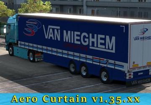 Trailer Aero Curtainsiderверсия 2.3 для Euro Truck Simulator 2 (v1.38.x, 1.39.x)
