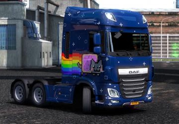 Скин Nyan Cat для MAN TGXверсия 1.2 для Euro Truck Simulator 2 (v1.38.x)